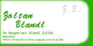 zoltan blandl business card