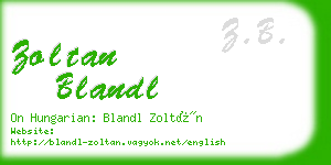 zoltan blandl business card